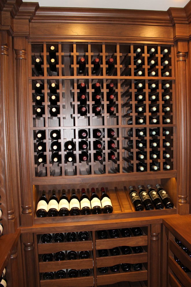 Traditional wine cellar in London.