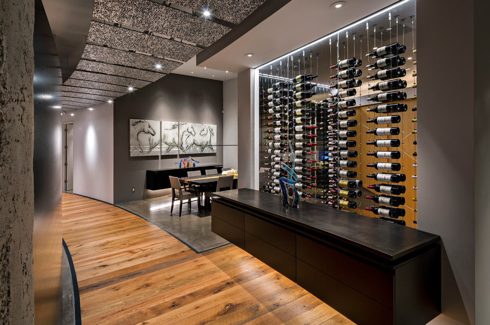 Design ideas for a contemporary wine cellar in Phoenix.
