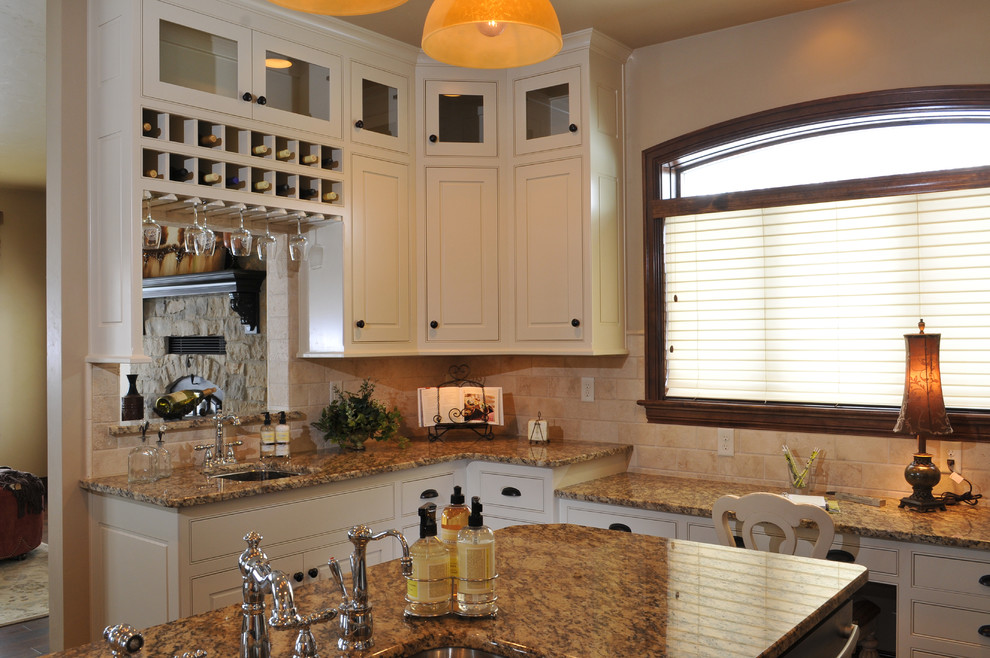 Wet bar with wine bottle cubbies Traditional Wine Cellar Other