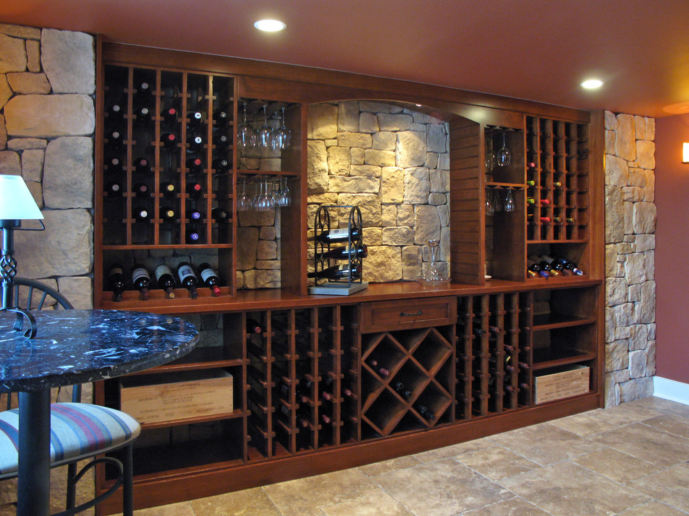 Wine cellar - traditional wine cellar idea in Philadelphia