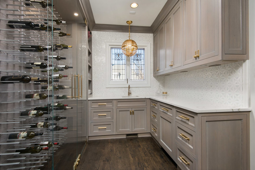 Wine Area/Butler's Pantry Transitional Wine Cellar Chicago by