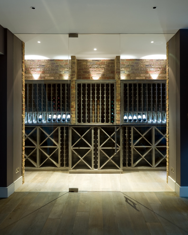 Contemporary wine cellar in London.