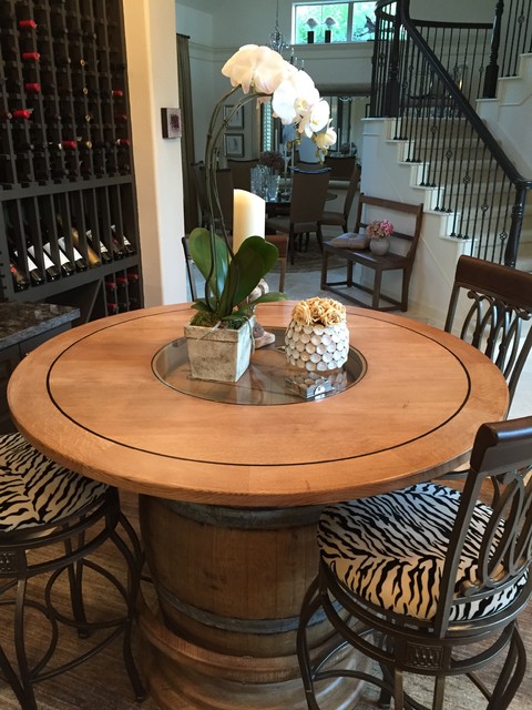 Wine Barrel Table Eclectic, Wine Barrel Dining Table