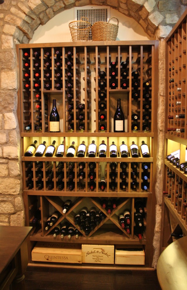 Inspiration for a timeless wine cellar remodel in San Diego