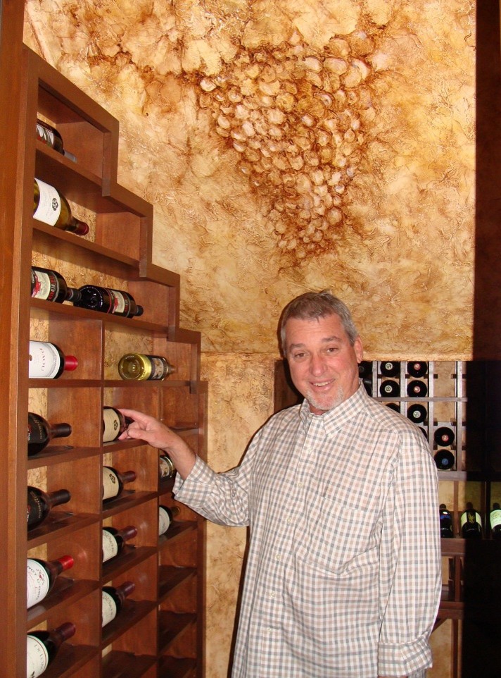 Wine Cellar Art Painting by Janina Pazdan Wine Cellar Orange