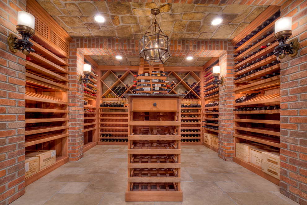 Wine Cellar Ceiling Finishes Traditional Wine Cellar New York