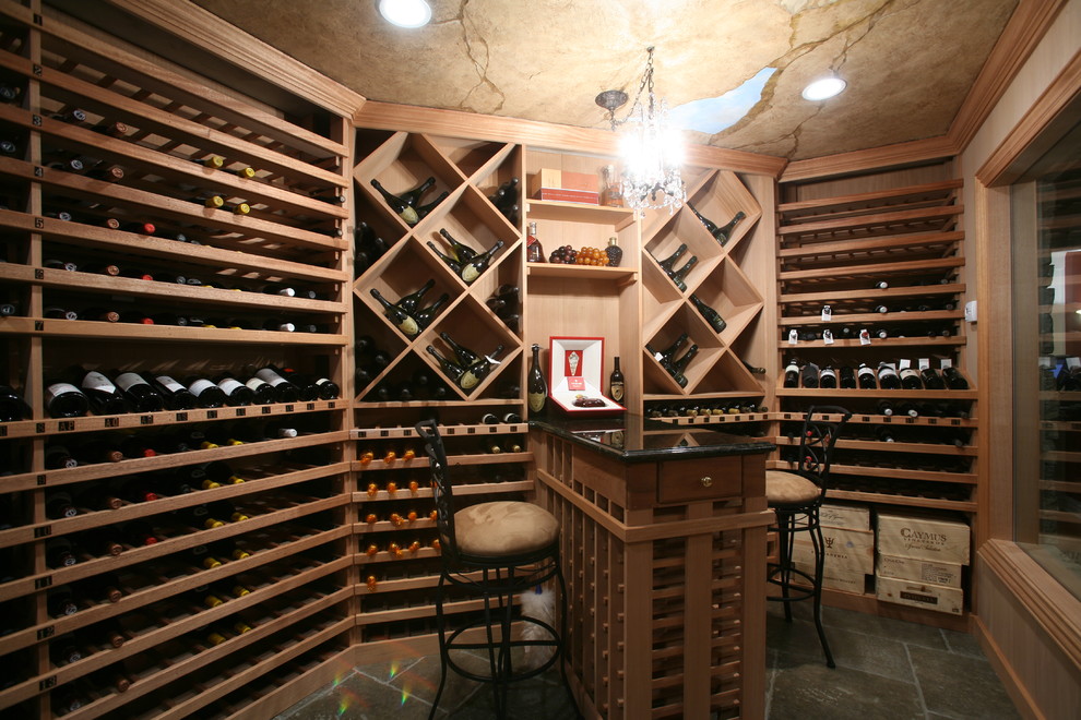 Wine Cellar Ceiling Finishes Traditional Wine Cellar New York