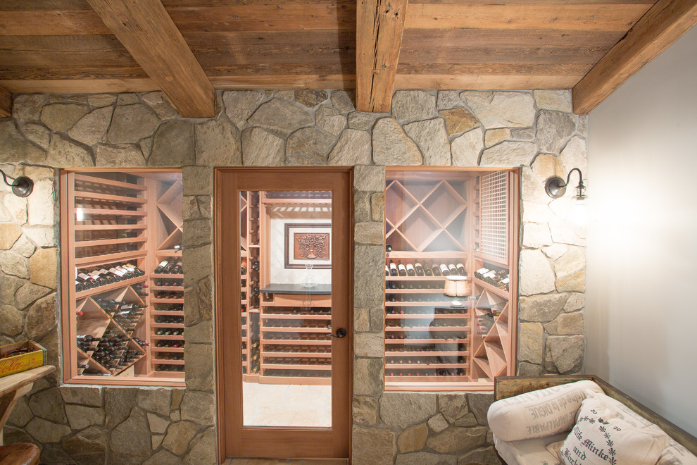 Wine Cellar Ceiling Finishes Traditional Wine Cellar New York