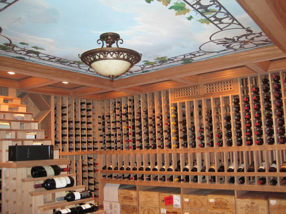 Wine Cellar Ceiling Finishes Traditional Wine Cellar New York