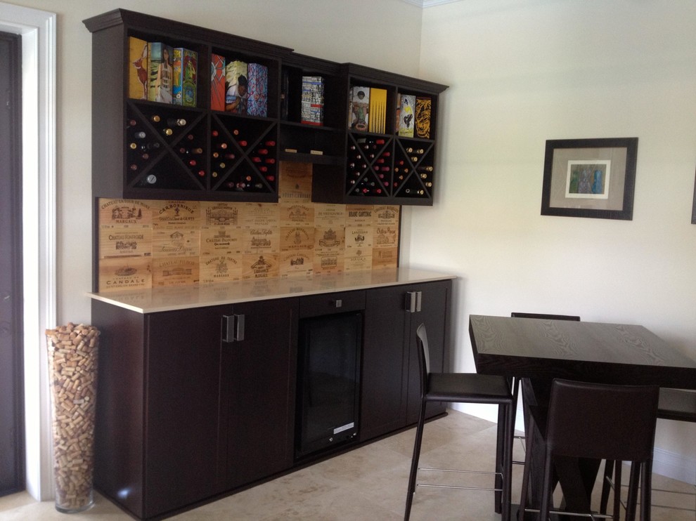 This is an example of a traditional wine cellar in Miami.