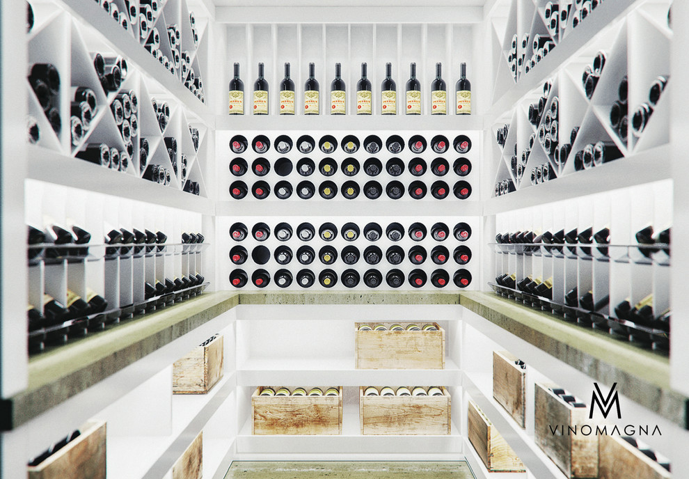 Design ideas for a modern wine cellar in London.
