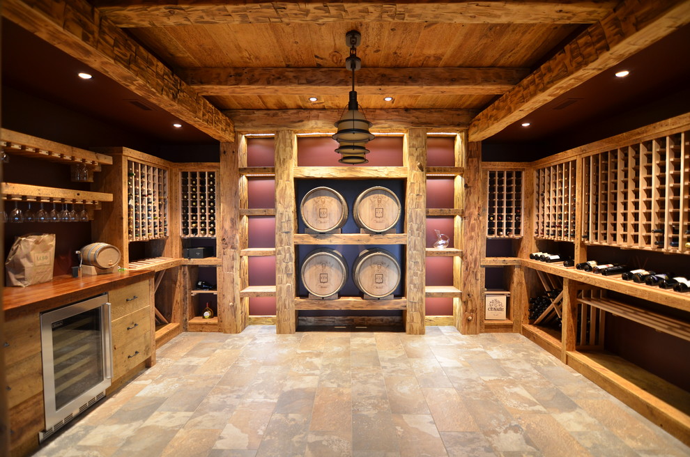 Rustic wine cellar in Toronto.
