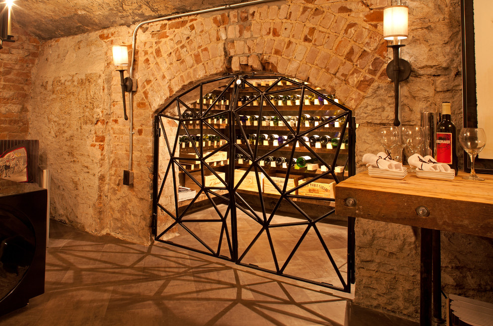 Cette image montre une cave à vin chalet.