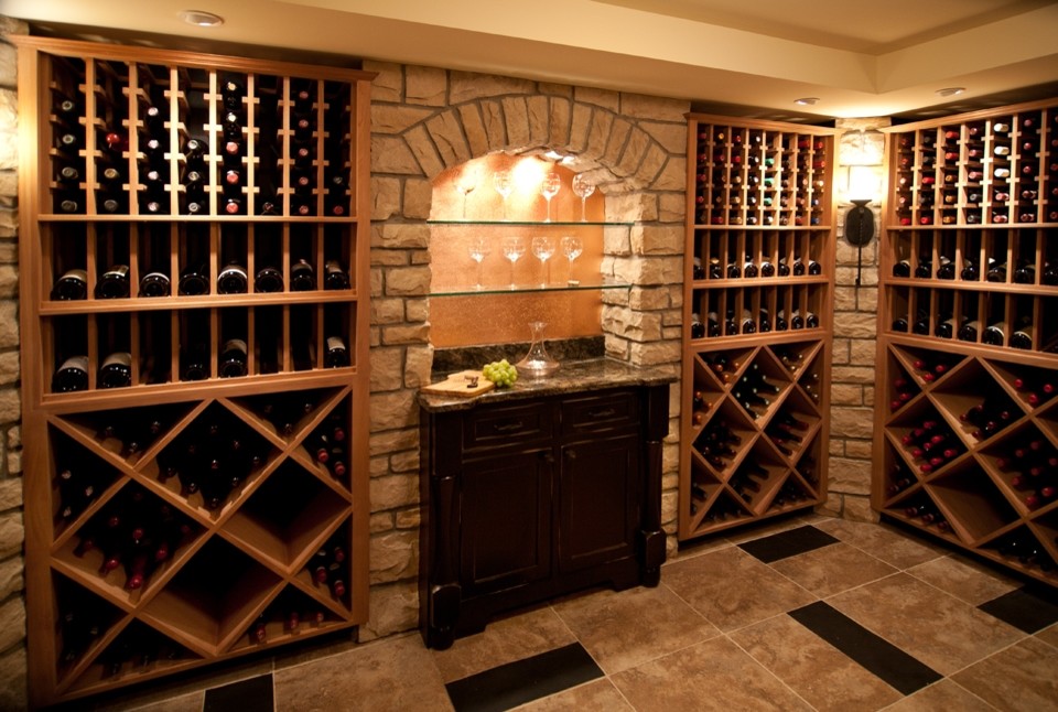 Wine Cellar Traditional Wine Cellar St Louis by Lorrien Homes