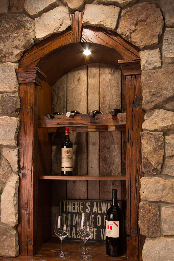 Inspiration for a rustic wine cellar remodel in Detroit