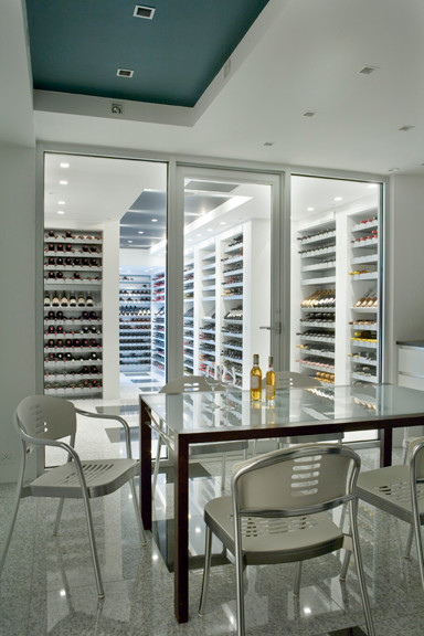 Wine cellar - contemporary wine cellar idea in Boston