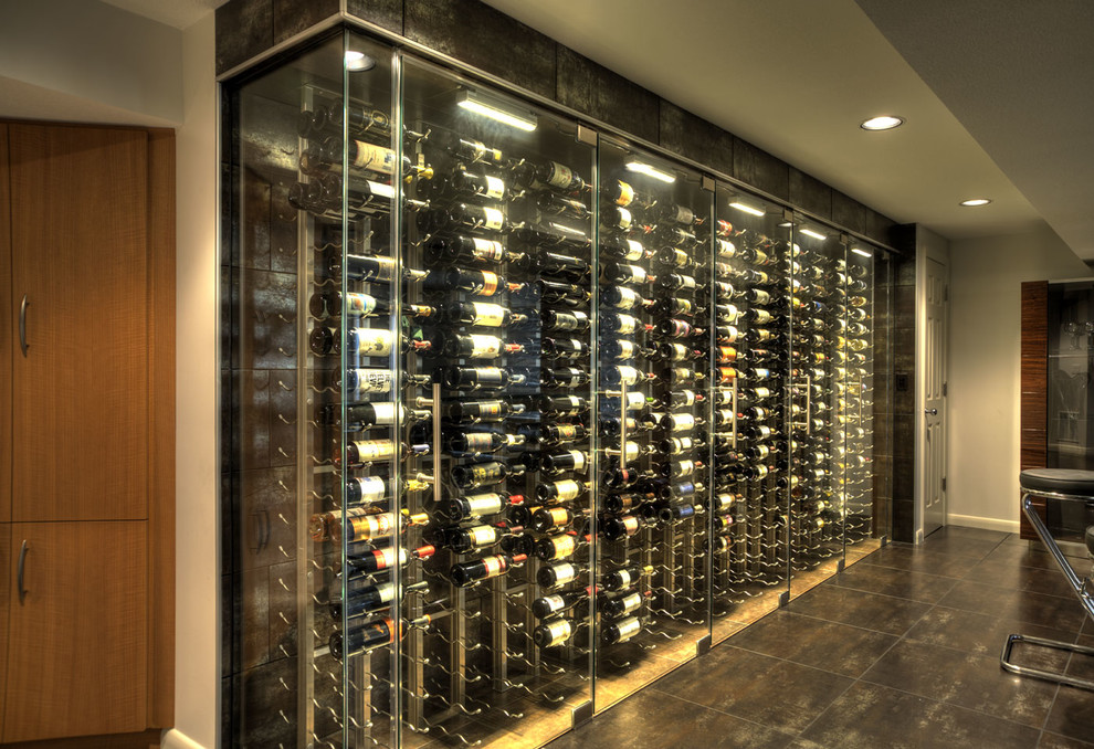 Wine Cellar Storage Room & Glass Bar Countertop Contemporary Wine