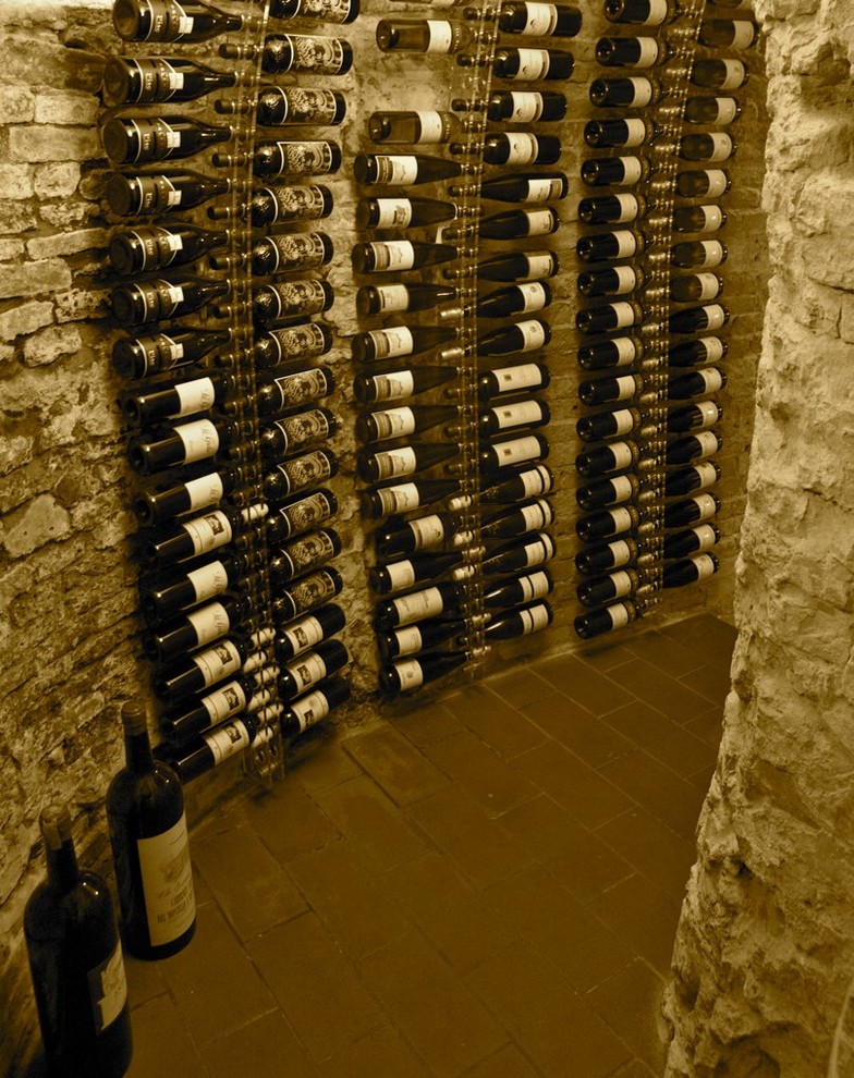 Wine cellar - traditional wine cellar idea in New York