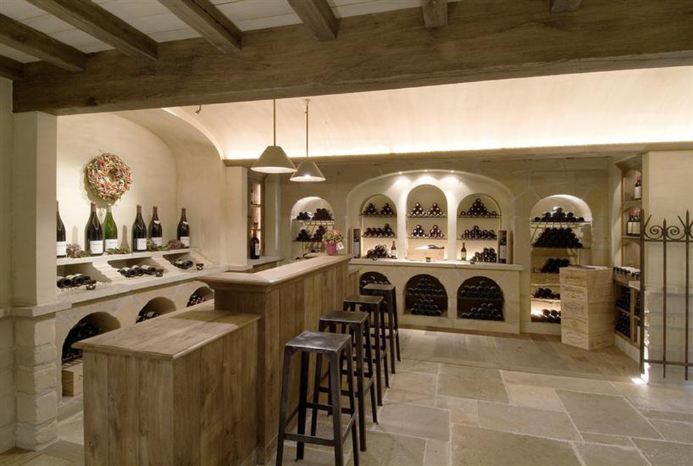 Example of a tuscan wine cellar design in New York