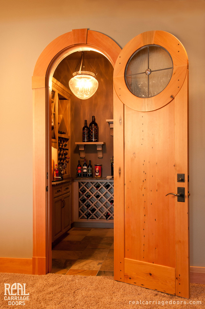 Photo of a bohemian wine cellar in Seattle.