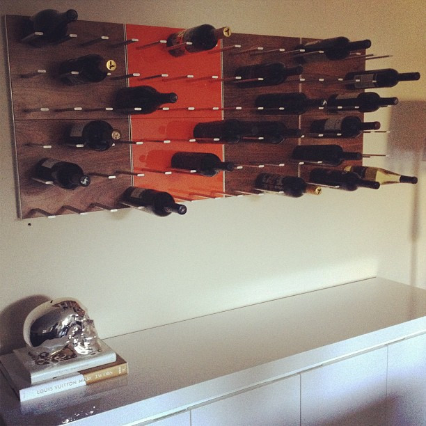 Wine storage for urban condo living STACT Modular Wine Wall
