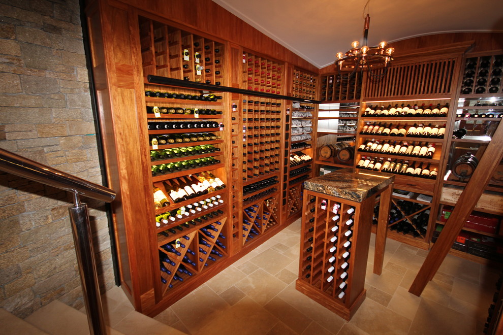 Example of a minimalist wine cellar design in Brisbane