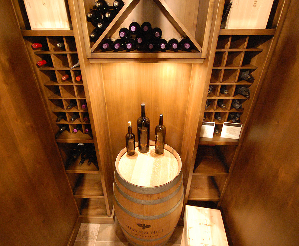 Example of a trendy wine cellar design in Vancouver