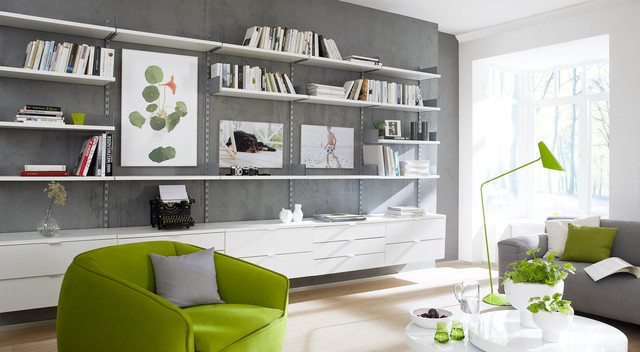 Bücherregale - ON-WALL - Regalsystem Wohnen + Office - Contemporary -  Living Room - Frankfurt - by Regalraum | Houzz IE