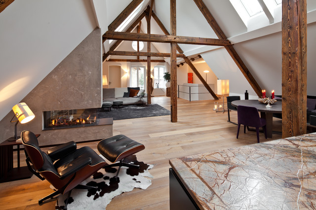 Kamin: Wohnen unterm Dach - Loft - Minimalistisch - Wohnbereich