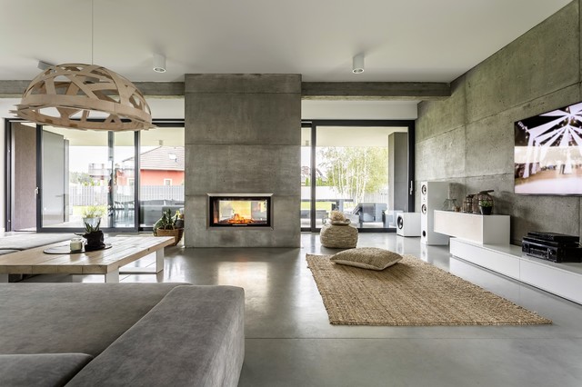 KAMIN/WOHNWAND n°4 beton "real" - Contemporary - Games Room - Stuttgart -  by niccolo | Houzz IE