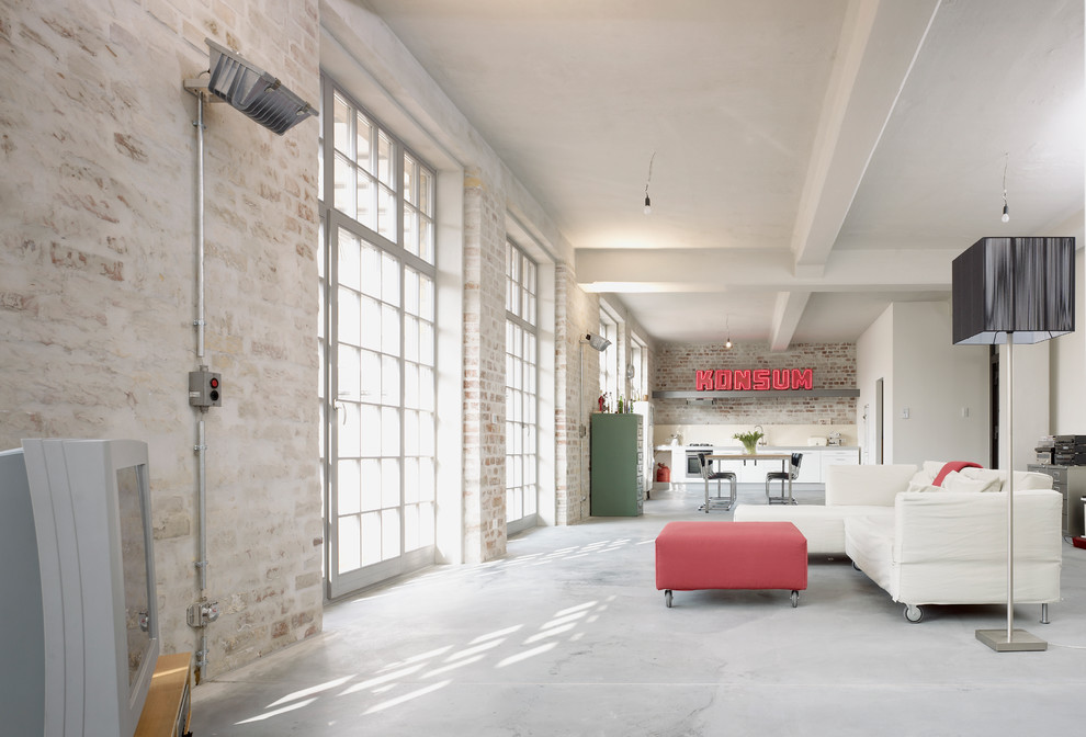 Design ideas for an industrial living room in Leipzig.
