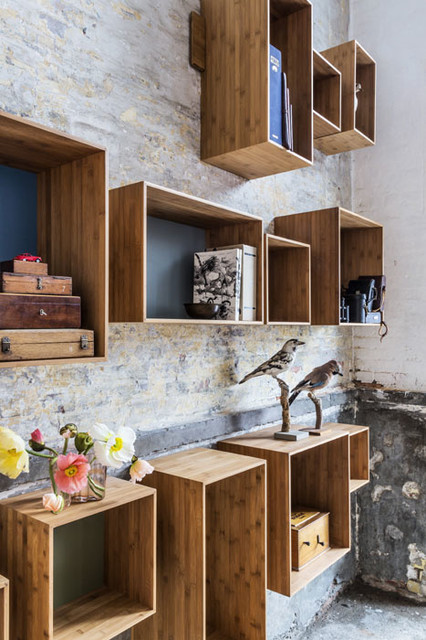 Wandregale aus Holz - Skandinavisch - Wohnzimmer - Sonstige - von