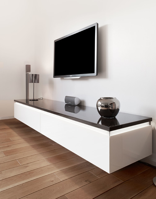 Weißes Lowboard mit Hochglanzoberfläche - Modern - Wohnzimmer - Düsseldorf  - von majala C+T GmbH | Houzz