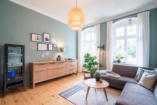 75 Skandinavische Wohnzimmer mit grüner Wandfarbe Ideen & Bilder - April  2023 | Houzz DE