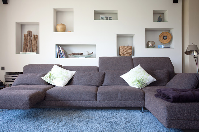 Wohnzimmer, beleuchtete Nischenwand - Transitional - Living Room - Other -  by User | Houzz IE