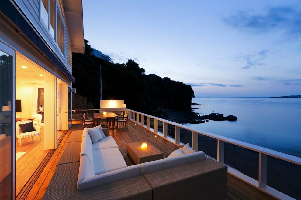 Immagine di una terrazza stile marinaro