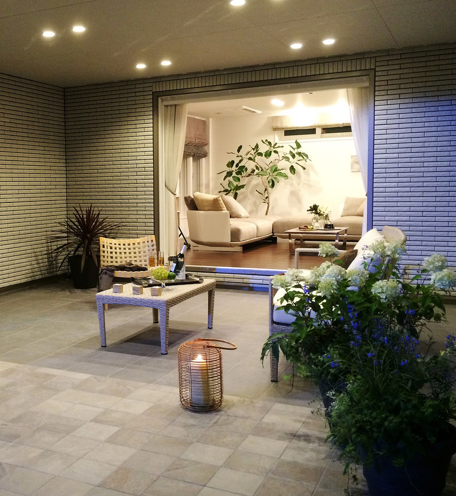 東京23区にあるアジアンスタイルのおしゃれなテラス・中庭の写真