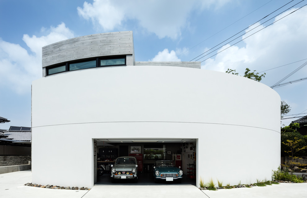 Diseño de garaje adosado contemporáneo para dos coches
