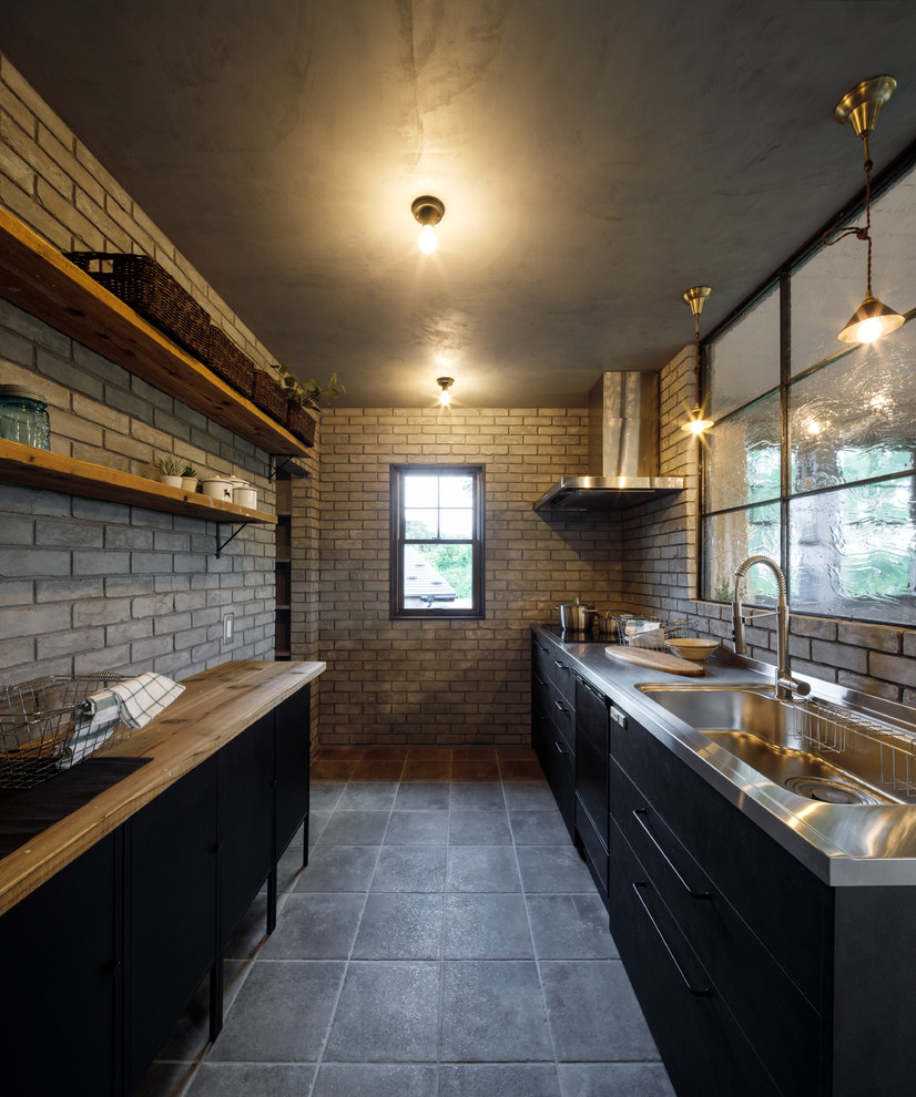 Inspiration for an industrial kitchen remodel in Other