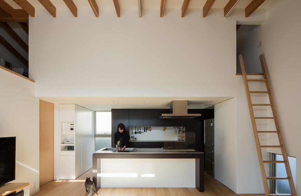 Example of a trendy kitchen design in Kyoto