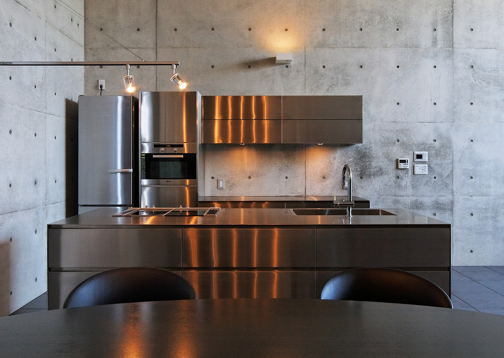 Inspiration for an industrial kitchen remodel in Nagoya