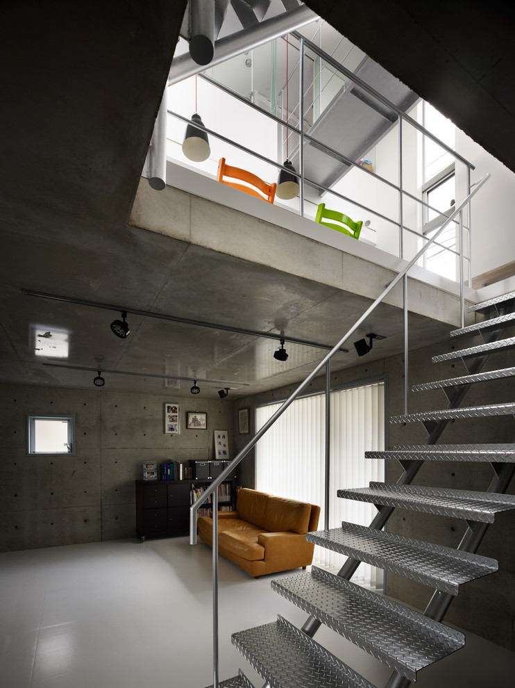 Идея дизайна: лестница среднего размера в стиле лофт