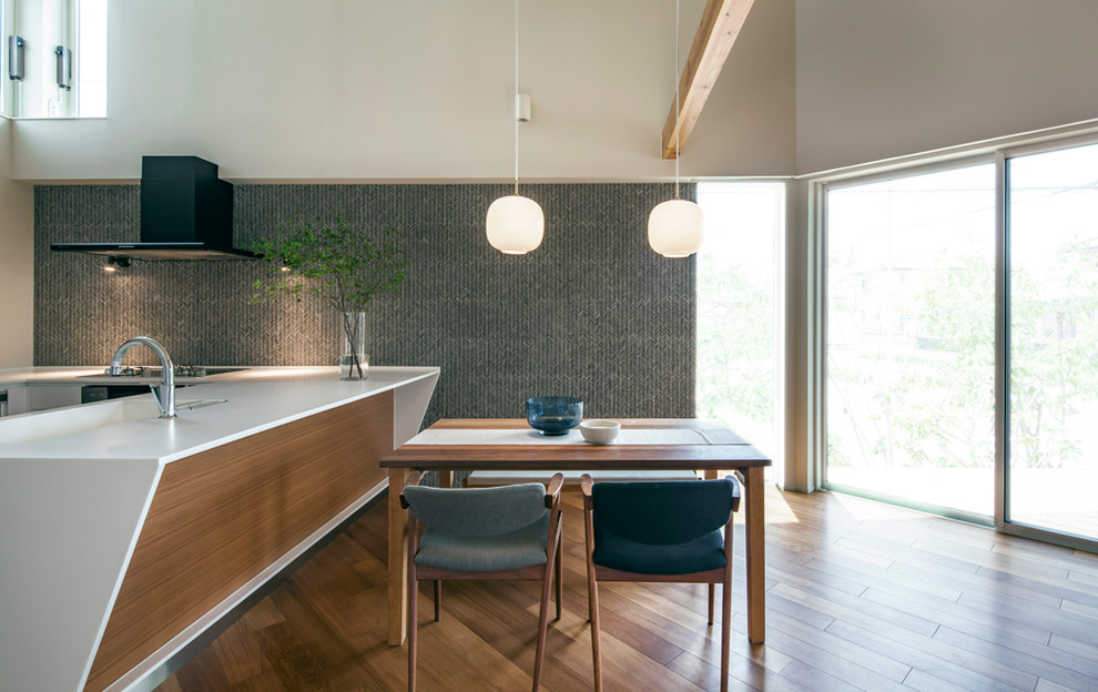 Inspiration for a modern dining room remodel in Nagoya