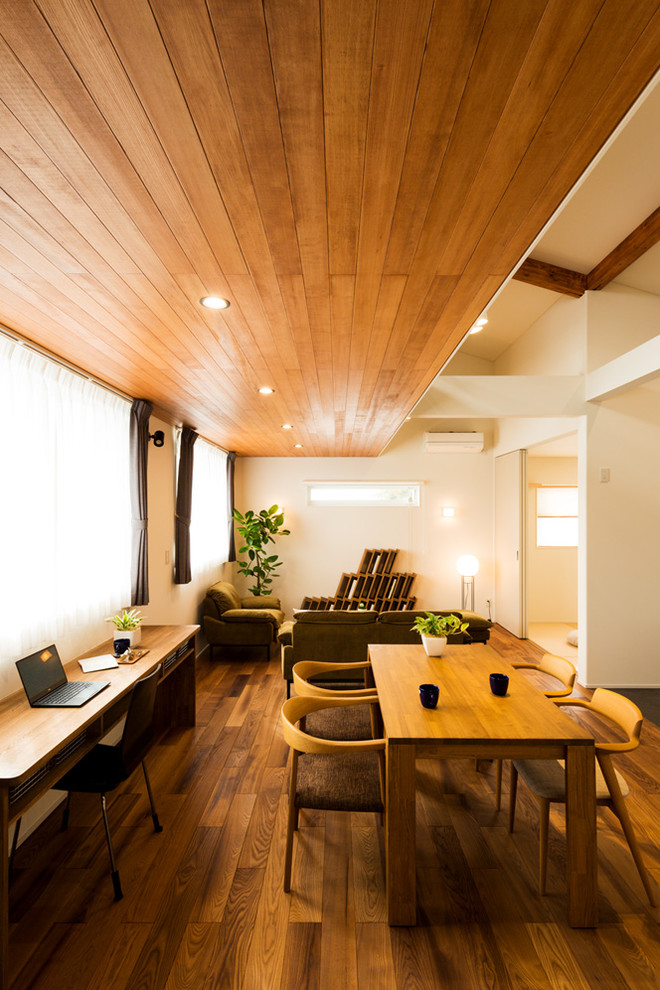 This is an example of a midcentury dining room in Other.