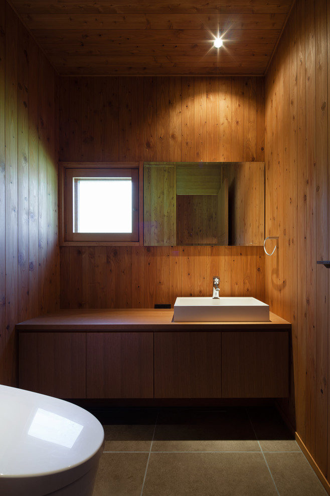Immagine di un bagno di servizio minimalista