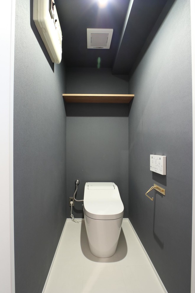 Bild på ett minimalistiskt toalett