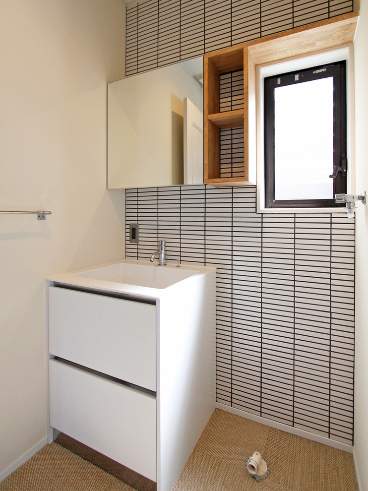 Inspiration for a scandinavian powder room remodel in Tokyo Suburbs