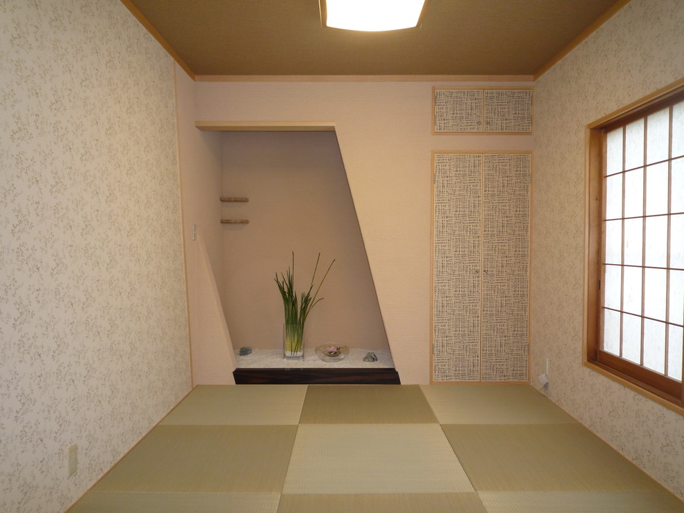 Exemple d'une salle de séjour asiatique.