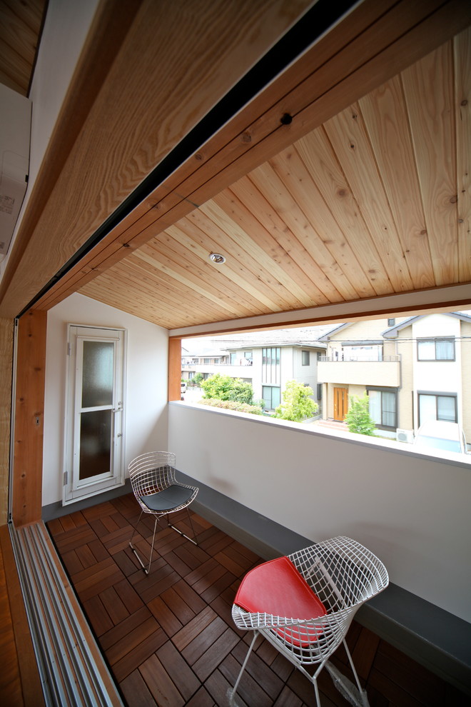 Пример оригинального дизайна: балкон и лоджия в скандинавском стиле