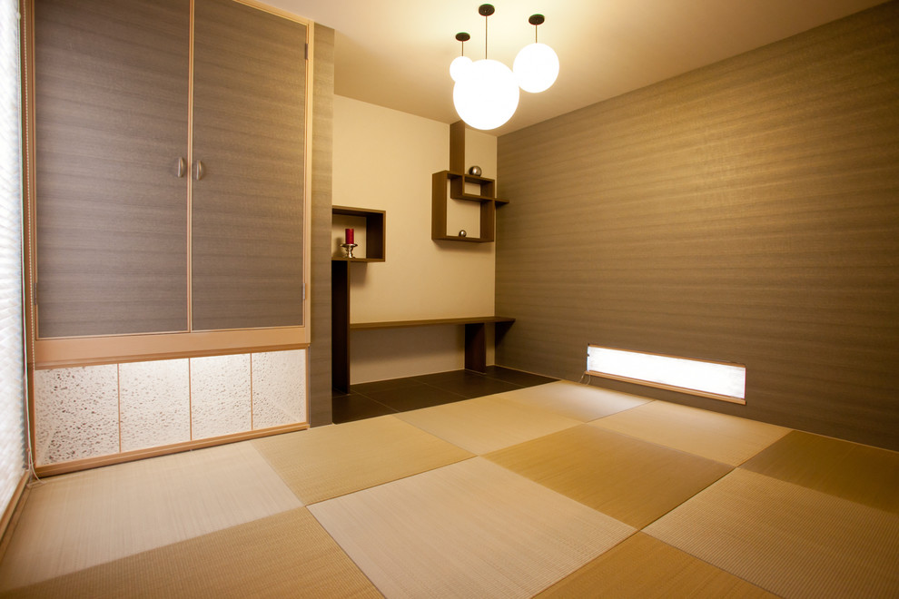Idées déco pour un bureau avec un sol de tatami.
